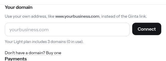 Settings → Your domain with the record to add